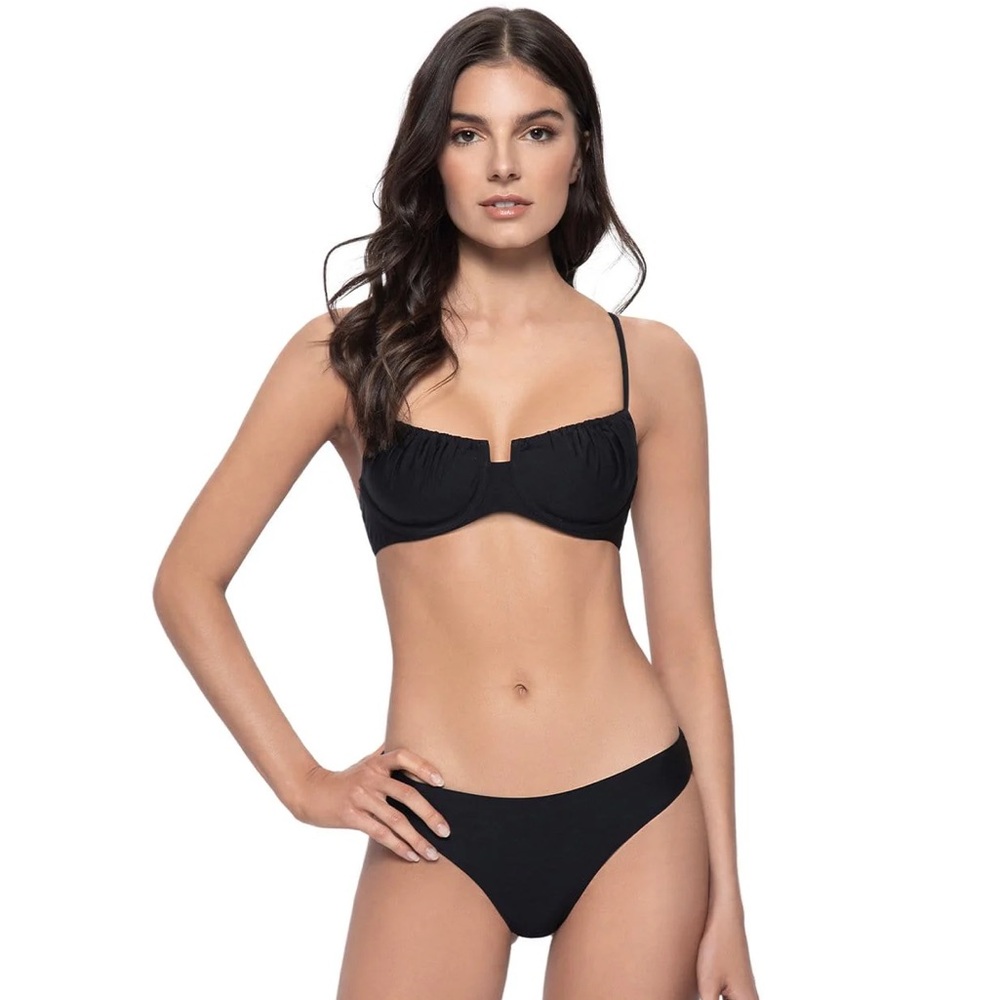 PQ SWIM MIDNIGHT JASMINE UNDERWIRE BIKINI TOP LARGE